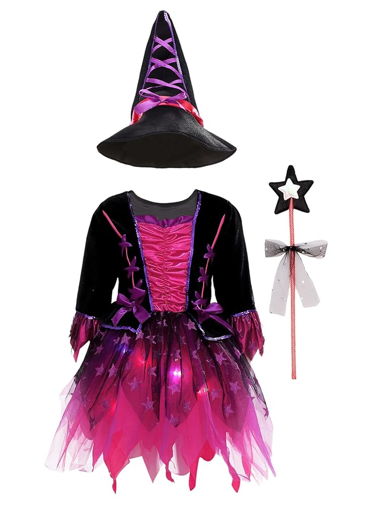 Amazon.com: YEAHDOR Girls Witch Halloween Costume Light Up
